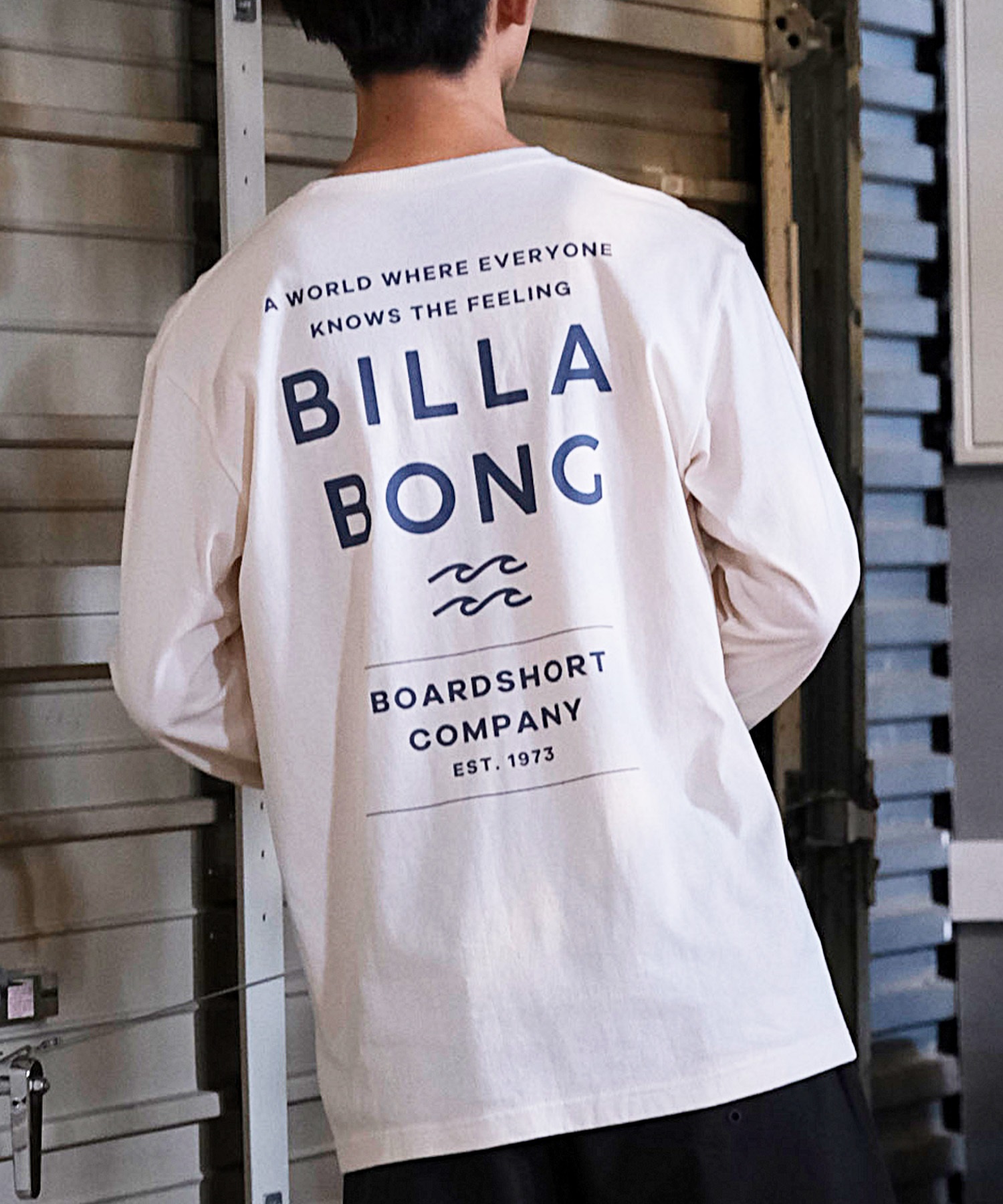 BILLABONG ビラボン 長袖 Tシャツ メンズ バックプリント レギュラーフィット DECAF BE012-050(CRM-M)