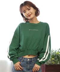 BILLABONG ビラボン トレーナー レディース クルーネック スウェット ワンポイント 袖ライン 裏起毛 セットアップ対応 BE014-030(GQV0-M)