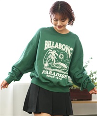 BILLABONG ビラボン トレーナー レディース クルーネック スウェット バックプリント ビッグシルエット 裏毛 BE014-007