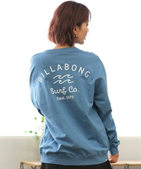 BILLABONG ビラボン トレーナー レディース クルーネック スウェット バックプリント ボーイフィット 裏毛 BE014-001