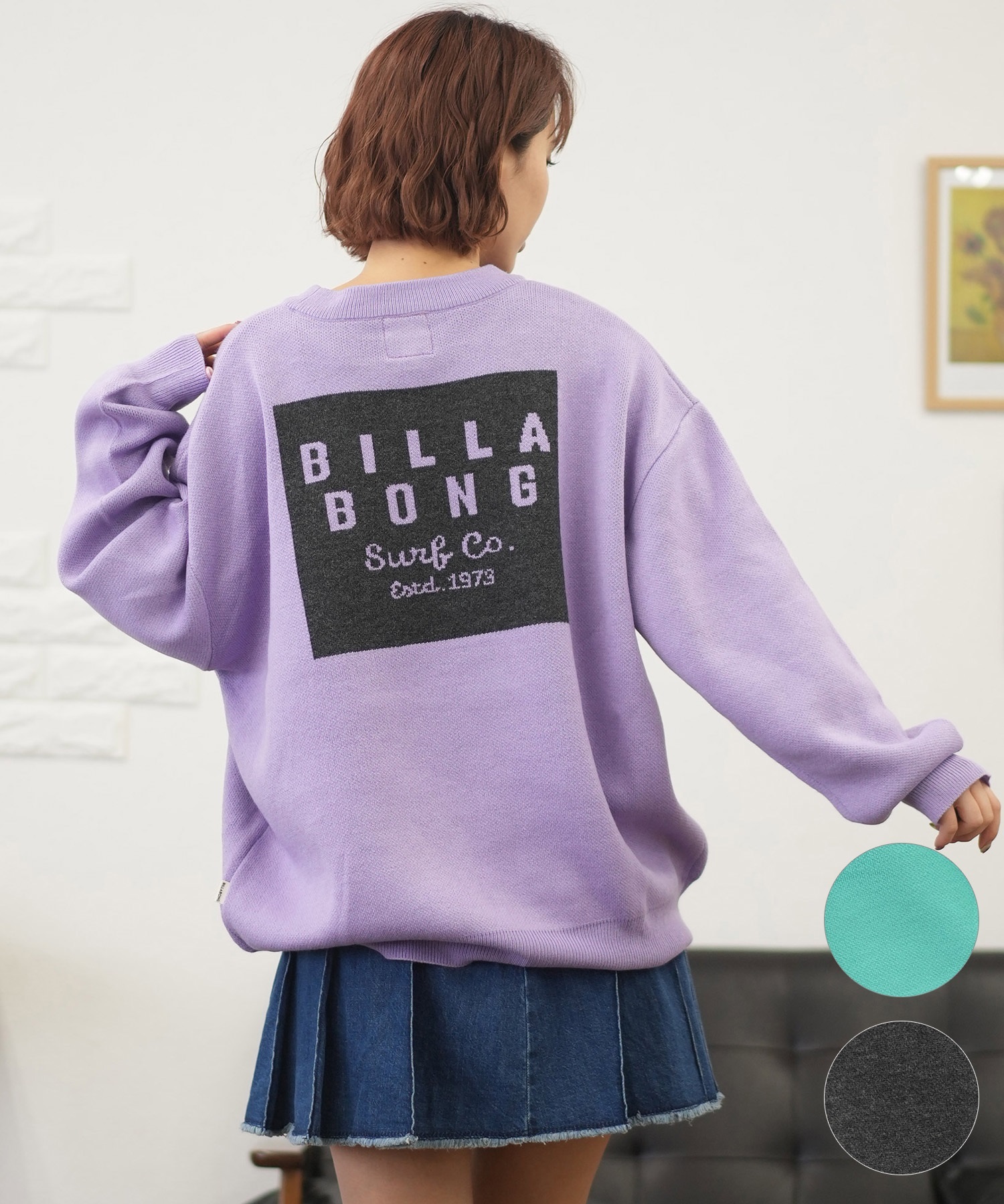 BILLABONG ビラボン ニット レディース セーター クルーネック バックプリント BE014-607(BZH0-M)