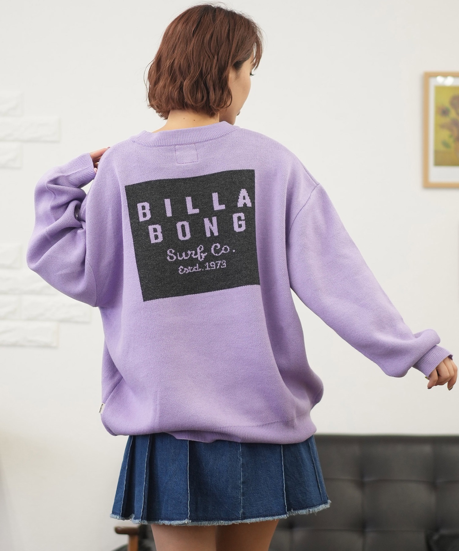 BILLABONG ビラボン ニット レディース セーター クルーネック バックプリント BE014-607(MMH0-M)