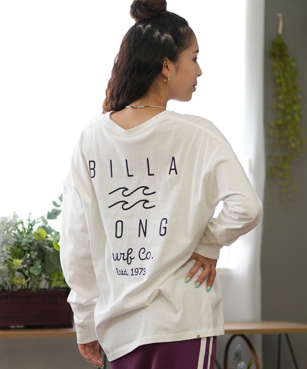 BILLABONG ビラボン 長袖 Tシャツ レディース ロンT 発泡プリント オーバーサイズ BE014-051