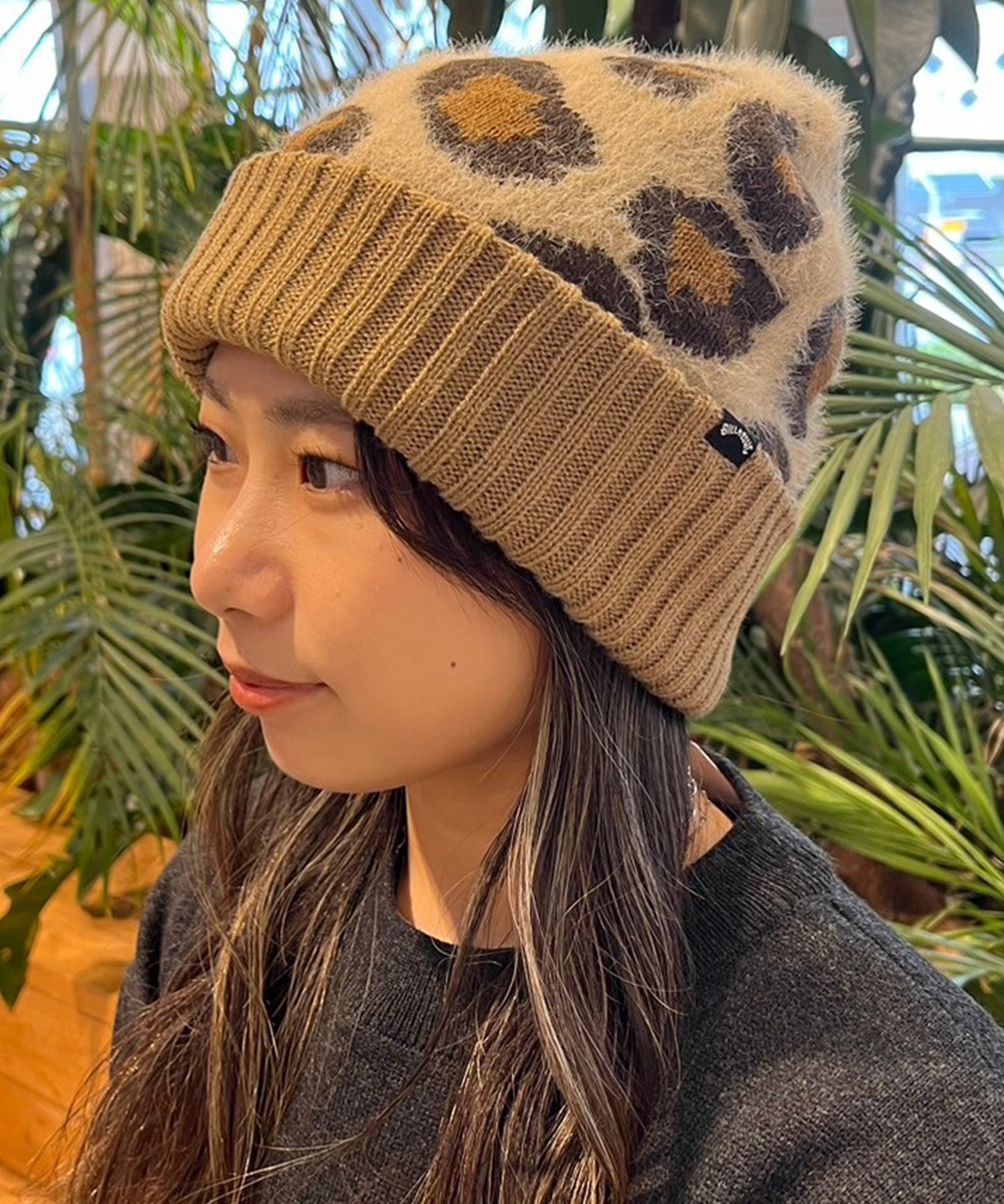 BILLABONG ビラボン ビーニー ニットキャップ ニット帽 帽子 レオパード柄 LEOPARD JQ BEANIE BE014-914 ムラサキスポーツ限定(CME0-FREE)