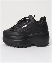 FILA フィラ スニーカー レディース Disruptor II Wedge ディスラプター2 ウェッジ 厚底 WFW22044-001(BLK-22.5cm)