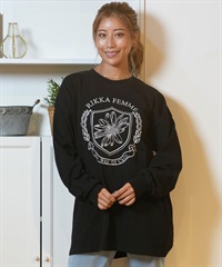 RIKKA FEMME リッカファム 長袖 Tシャツ レディース ロンT 花 刺繍 RF24FW18(BLK-FREE)