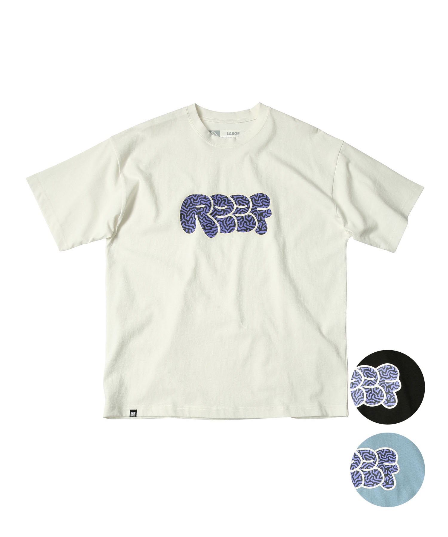 REEF リーフ 半袖 Tシャツ メンズ フロントロゴ RFTEM-M02 ムラサキスポーツ限定(WHT-M)