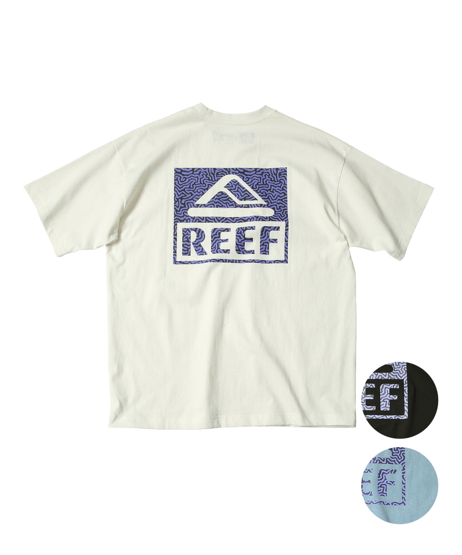 REEF リーフ 半袖 Tシャツ メンズ バックプリント RFTEM-M01 ムラサキスポーツ限定(WHT-M)