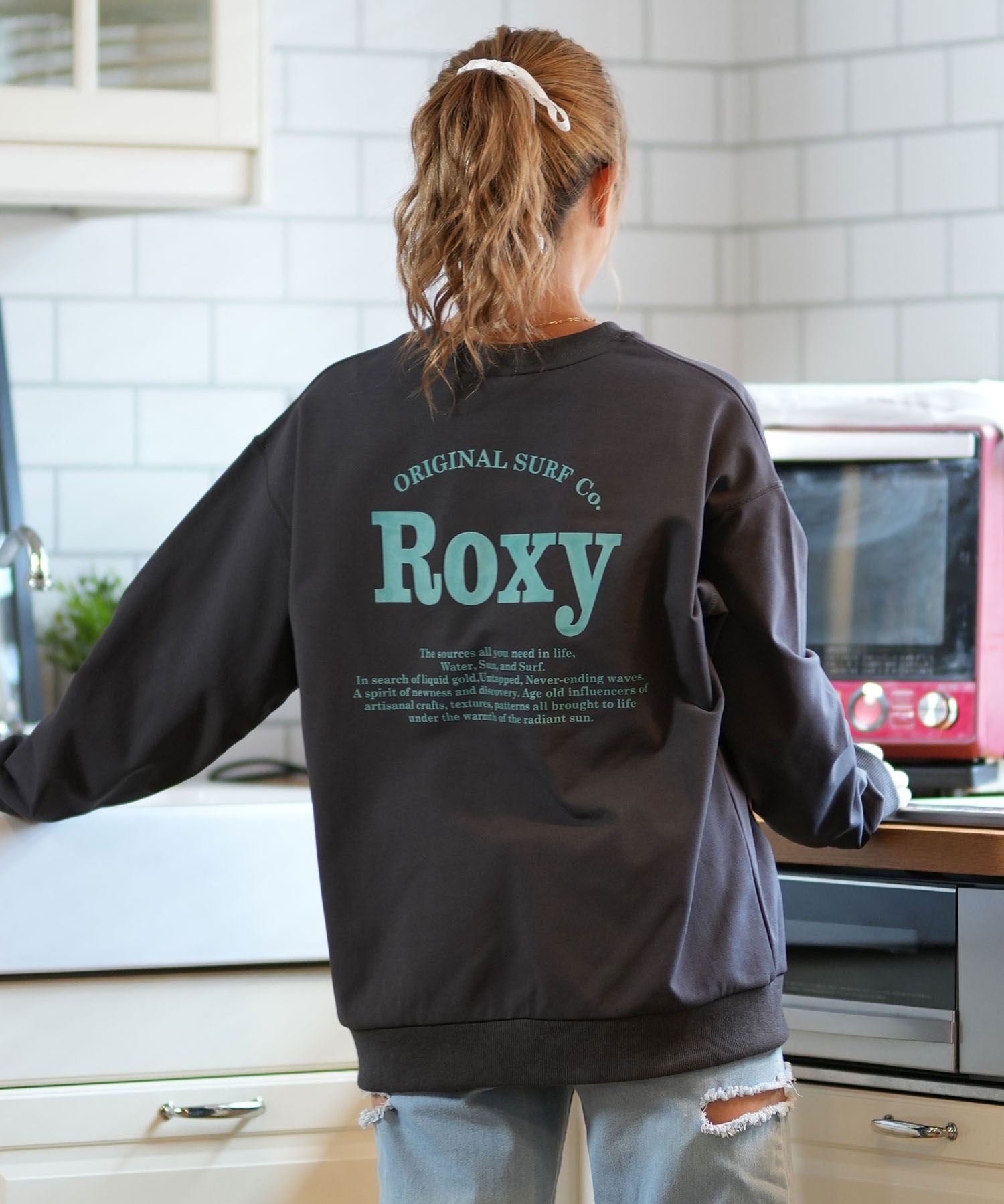 ROXY ロキシー トレーナー レディース スウェット バックプリント ロゴ 速乾 UVカット RPO244036(BLK-M)