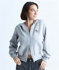 ROXY ロキシー ニット レディース セーター パーカー ジップアップ ワンポイント ロゴ セットアップ対応 RSR244025(GRY-M)