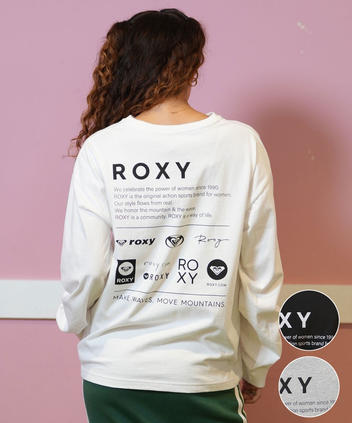 ROXY ロキシー 長袖 Tシャツ レディース ロンT ロゴ バックプリント RLT244047(WHT-M)