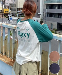 ROXY ロキシー 長袖 Tシャツ レディース ラグラン ロンT バックプリント ロゴ RLT244040(GRN-M)