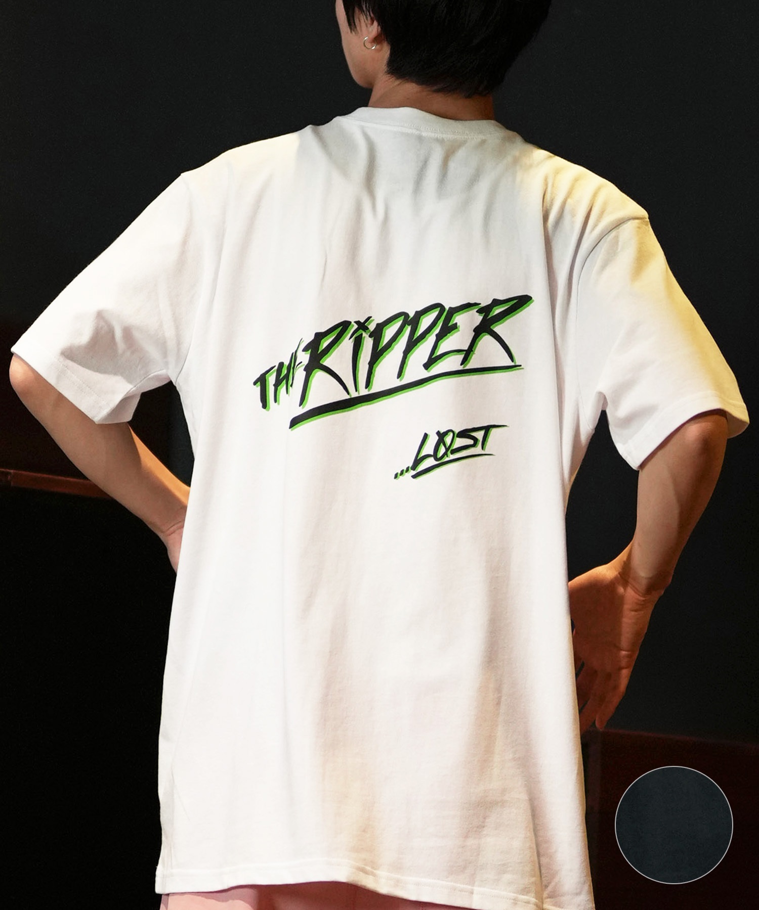 LOST ロスト 半袖 Tシャツ メンズ フロントプリント バックプリント BIG RIPPER L24SS-AS ムラサキスポーツ限定(WHT-M)