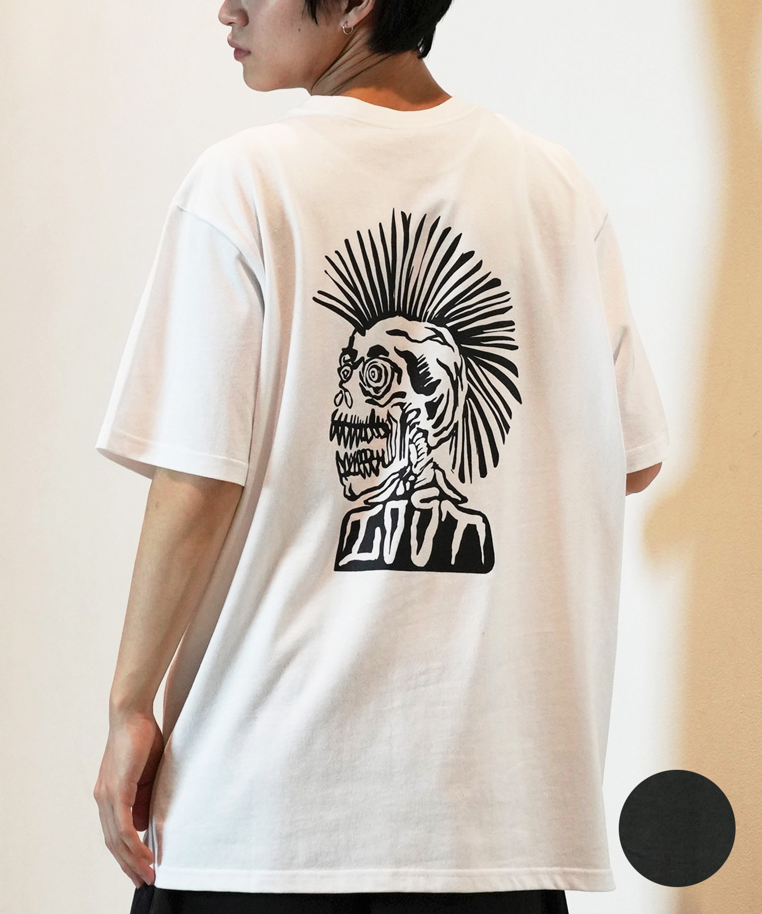 LOST ロスト 半袖 Tシャツ メンズ フロントプリント バックプリント MOHAWK L24SS-AQ ムラサキスポーツ限定(WHT-M)