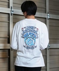 lost ロスト 長袖 Tシャツ メンズ ロンT バックプリント ムラサキスポーツ限定 L24F2206(WHT-M)