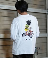 lost ロスト 長袖 Tシャツ メンズ ロンT バックプリント ムラサキスポーツ限定 L24F2205(WHT-M)