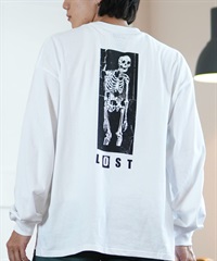 LOST ロスト 長袖 Tシャツ メンズ ロンT バックプリント DRAINED L24F2204 ムラサキスポーツ限定(WHT-M)