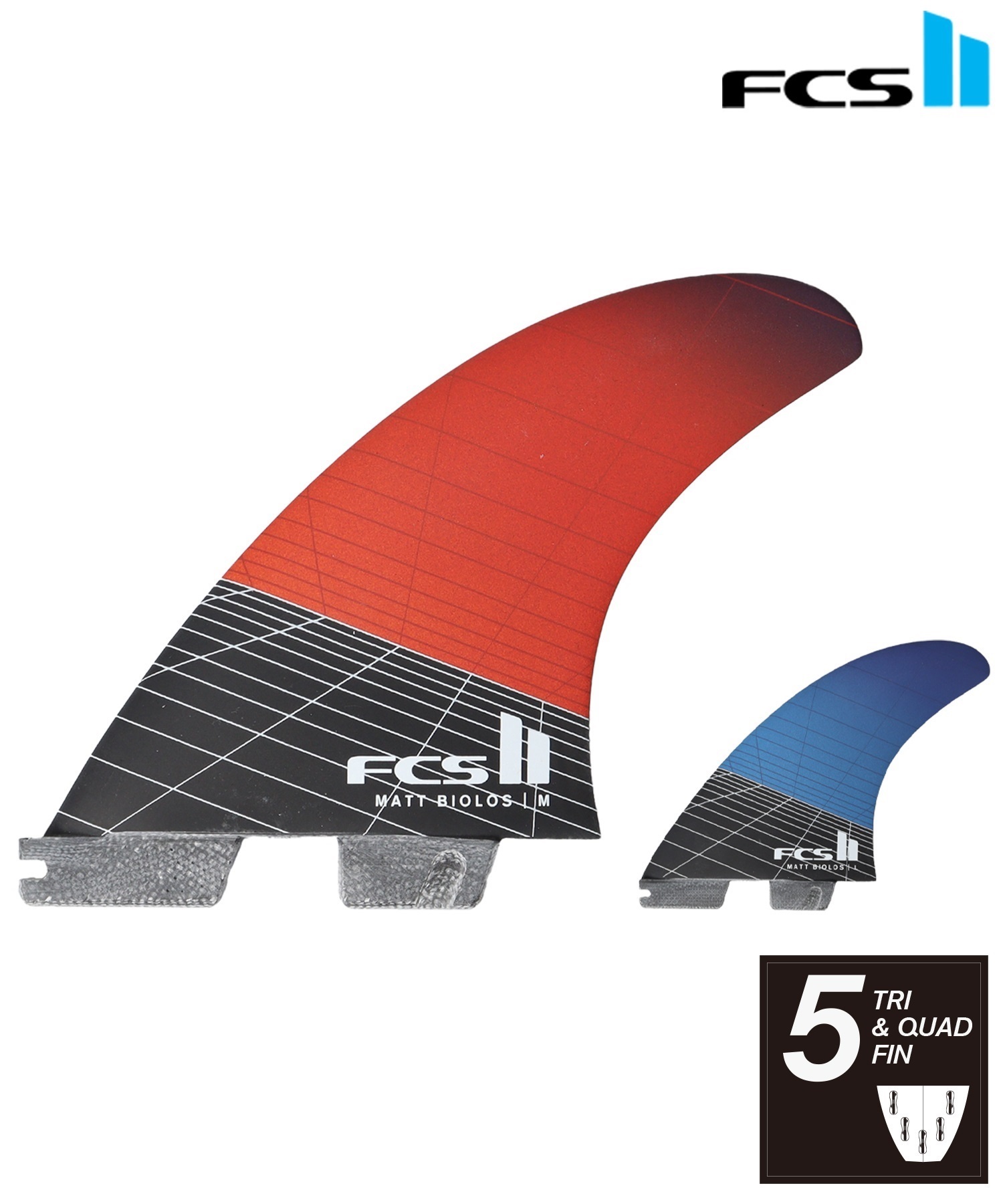 FCS2 エフシーエスツー Matt Biolos Tri-Quad Fins CARBON マット・バイオロス MAYHEM メイヘム フィン サーフィン ムラサキスポーツ(RED-M)