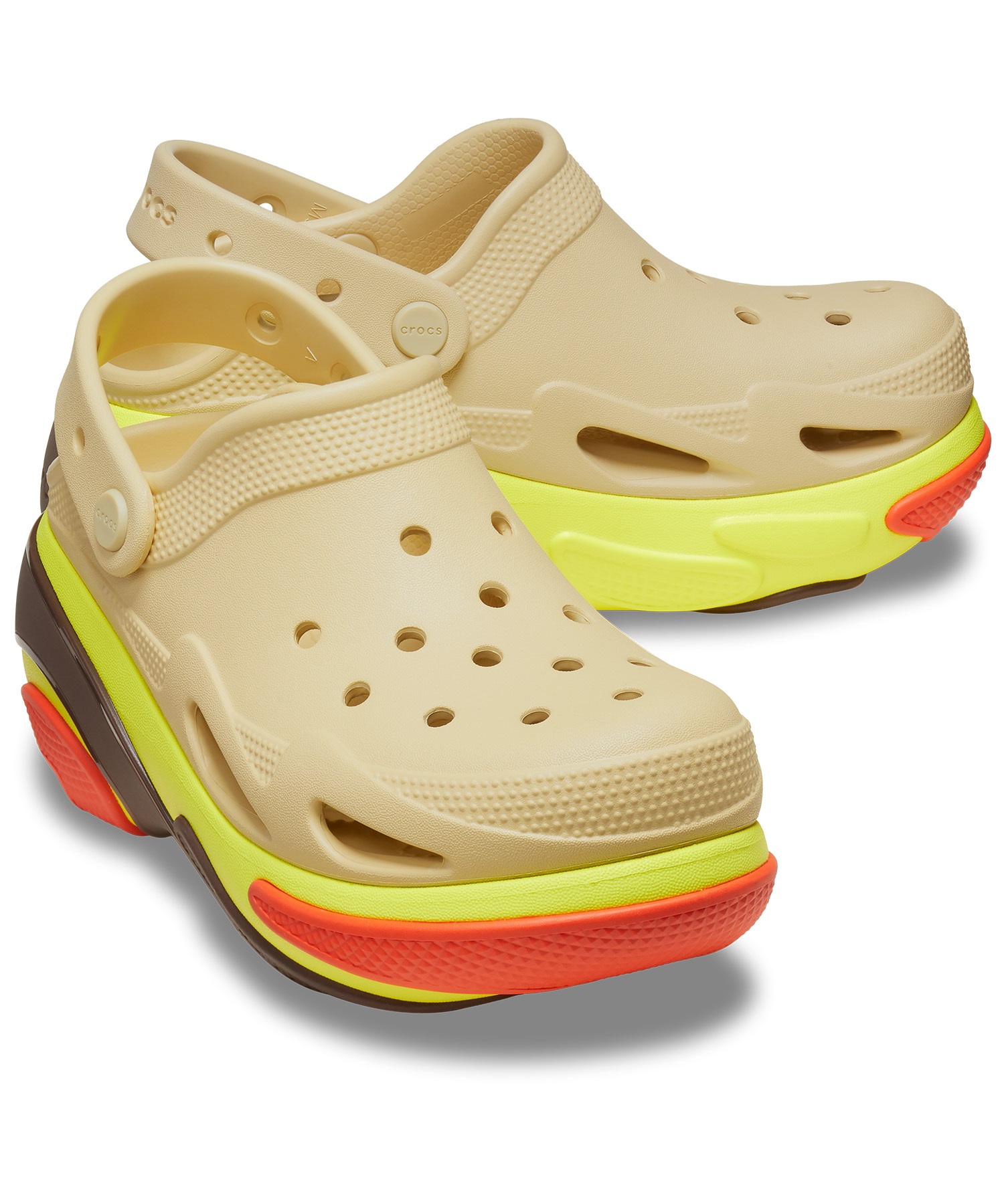 CROCS クロックス シューズ サンダル レディース 厚底 バブル クラッシュ クロッグ BUBBLE CRUSH CLOG 210061-0HX(SESAM-22.0cm)