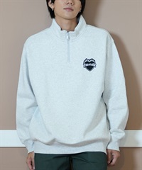 THRASHER スラッシャー ハーフジップ トレーナー メンズ スウェット ワンポイントロゴ ビッグシルエット 裏起毛 243TH1TR005 ムラサキスポーツ限定(WHT-M)