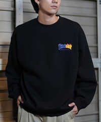 THRASHER スラッシャー トレーナー クルーネック メンズ スウェット ワンポイントロゴ ビッグシルエット 裏起毛 243TH1TR004 ムラサキスポーツ限定(BLK-M)