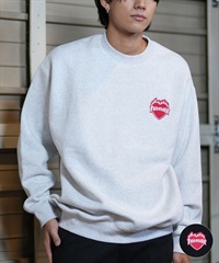 THRASHER スラッシャー トレーナー クルーネック メンズ スウェット ワンポイントロゴ ビッグシルエット 裏起毛 243TH1TR003 ムラサキスポーツ限定(WHT-M)