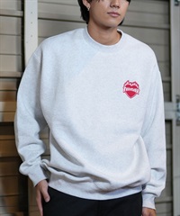 THRASHER スラッシャー トレーナー クルーネック メンズ スウェット ワンポイントロゴ ビッグシルエット 裏起毛 243TH1TR003 ムラサキスポーツ限定(WHT-M)