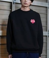 THRASHER スラッシャー トレーナー クルーネック メンズ スウェット ワンポイントロゴ ビッグシルエット 裏起毛 243TH1TR003 ムラサキスポーツ限定(BLK-M)