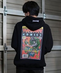 THRASHER スラッシャー パーカー メンズ THRASHERコミックPTパーカー 243TH1PK008 ムラサキスポーツ限定(BLK-M)