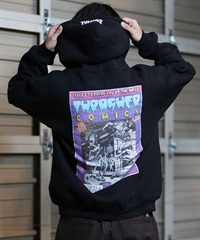 THRASHER スラッシャー パーカー メンズ THRASHERコミックPTパーカー ムラサキスポーツ限定 243TH1PK007(BLK-M)