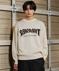 THRASHER スラッシャー THRASHER セーター メンズ JQDロゴセーター ビックシルエット 243TH1KN002 ムラサキスポーツ限定(IVO-M)