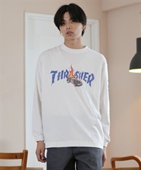 THRASHER スラッシャー 長袖 Tシャツ メンズ THRASHER×ネックフェイス LSTEE 243TH1LT011 ムラサキスポーツ限定(WHT-M)