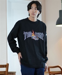 THRASHER スラッシャー 長袖 Tシャツ メンズ THRASHER×ネックフェイス LSTEE 243TH1LT011 ムラサキスポーツ限定(BLK-M)