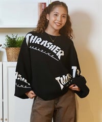 THRASHER スラッシャー セーター レディース ロゴ ムラサキスポーツ限定 243TH2KN001(BLK-FREE)