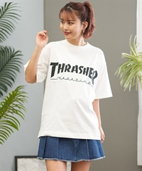 THRASHER スラッシャー ラッシュガード レディース 半袖 Tシャツ バックプリント 水陸両用 UVカット 242TH2ST001 ムラサキスポーツ限定