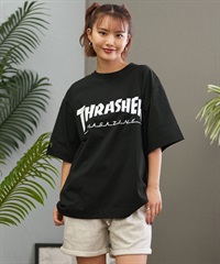 THRASHER スラッシャー ラッシュガード レディース 半袖 Tシャツ バックプリント 水陸両用 UVカット 242TH2ST001 ムラサキスポーツ限定(BLK-M)