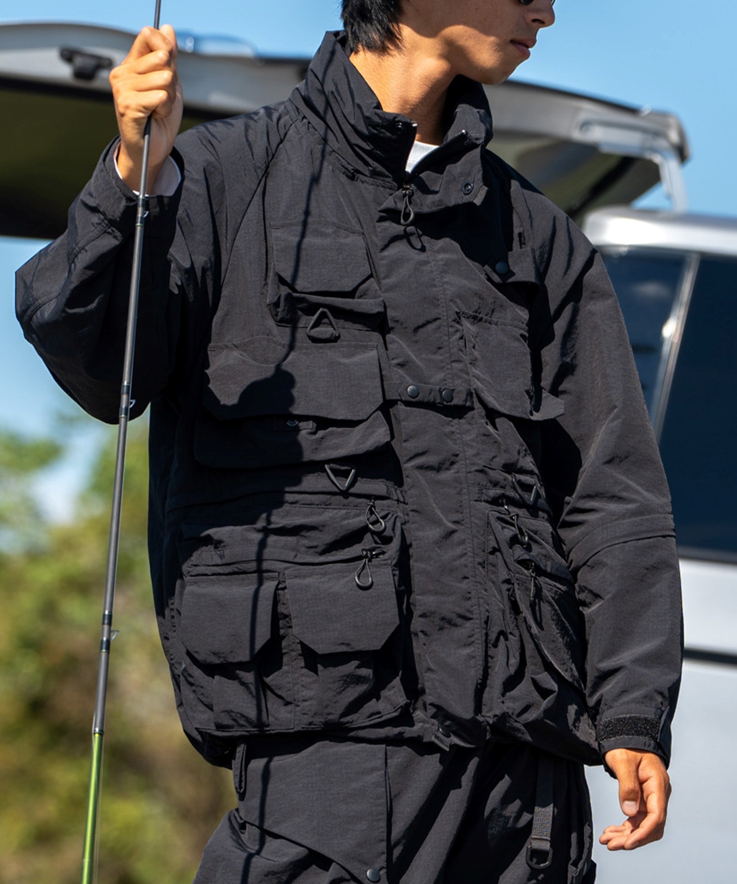 DEAR LAUREL ディアローレル アウター メンズ フィッシング ゲーム ジャケット Fishing Game Jacket D24F0107(BLK-M)