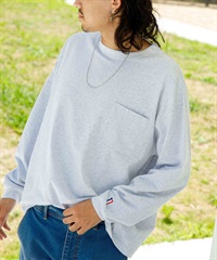 DEAR LAUREL ディアローレル 長袖 Tシャツ ロンT 無地 ポケット ポケT ワンポイントロゴ シンプル D24F1302(ASH-M)