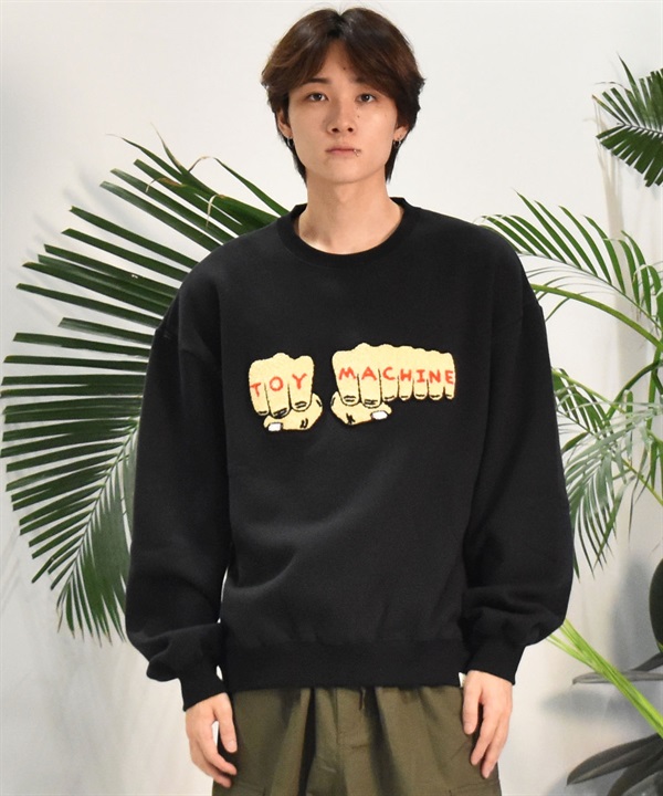 TOY MACHINE トイマシーン メンズ トレーナー  FIST CHENILLE EMB SWEAT CREW NECK ムラサキスポーツ限定 MTMFESW6