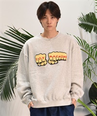 TOY MACHINE トイマシーン メンズ トレーナー  FIST CHENILLE EMB SWEAT CREW NECK ムラサキスポーツ限定 MTMFESW6(ASH-M)