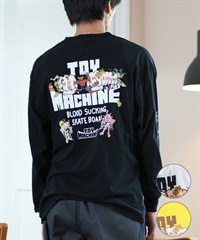 TOY MACHINE トイマシーン 長袖 Tシャツ メンズ ロンT ビックシルエット バックプリント ムラサキスポーツ限定 MTMFELT1(WHITE-M)