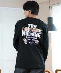 TOY MACHINE トイマシーン 長袖 Tシャツ メンズ ロンT ビックシルエット バックプリント ムラサキスポーツ限定 MTMFELT1(BLACK-M)