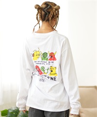 TOY MACHINE トイマシーン 長袖 Tシャツ レディース ロンT バックプリント MTMFELT15 ムラサキスポーツ限定(WHITE-M)