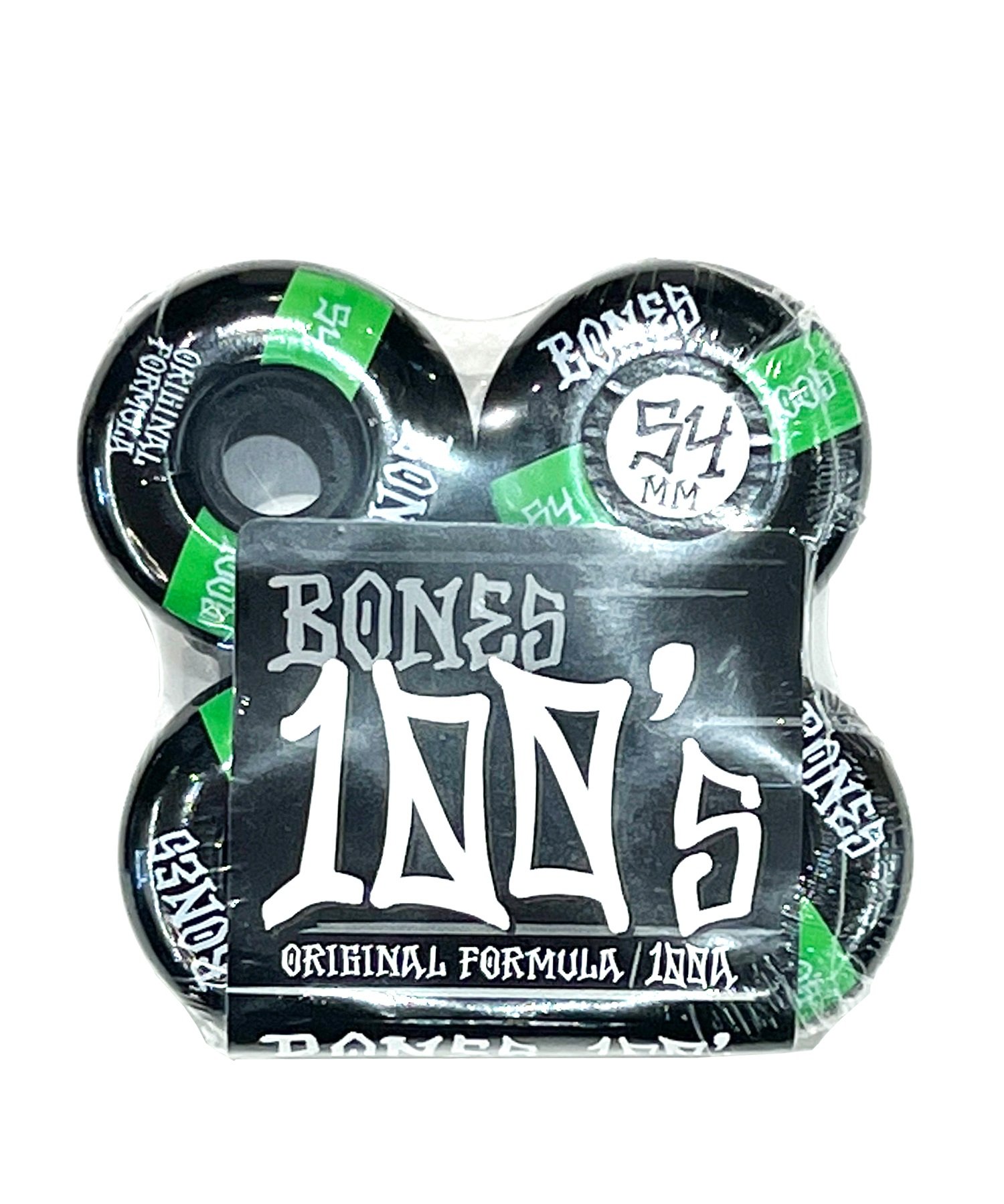 BONES ボーンズ スケートボード ウィール 100･S BLK  54mm(BLK54-ONE)