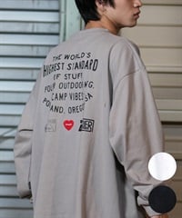 POLER ポーラー 長袖 Tシャツ メンズ ロンT 刺繍ロゴ ビッグシルエット バックプリント 吸汗速乾 249MCV0049 ムラサキスポーツ限定(WHITE-M)