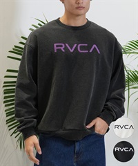 RVCA ルーカ トレーナー クルーネック メンズ スウェット ロゴ ルーズシルエット 裏起毛 BE042-P22(WHT-S)