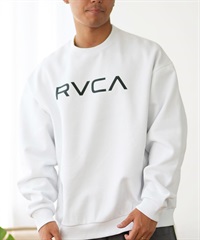 RVCA ルーカ トレーナー クルーネック メンズ スウェット ロゴ ルーズシルエット 裏起毛 BE042-P22(WHT-S)