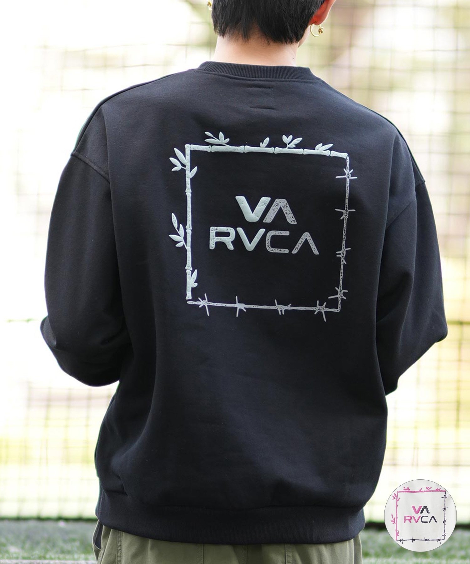 RVCA ルーカ トレーナー クルーネック メンズ スウェット バックプリント 裏起毛 BE042-P05 ムラサキスポーツ限定(ANW-S)