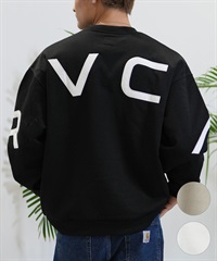 RVCA ルーカ トレーナー クルーネック メンズ スウェット ビッグロゴ バックプリント ルーズシルエット 裏起毛 BE042-032(KHA-S)