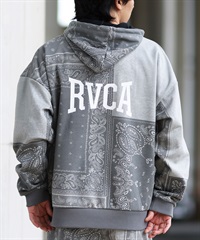 RVCA ルーカ パーカー プルオーバー メンズ スウェット フーディー ペイズリー柄 バックプリント 撥水 防風 セットアップ対応 BE04B-015(GBD-S)